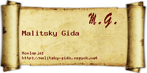 Malitsky Gida névjegykártya